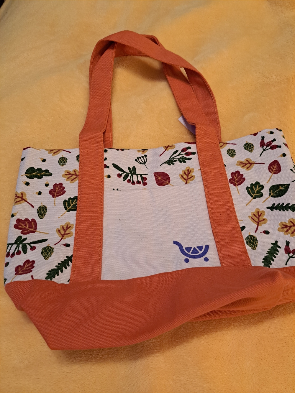 Kroger 2026 Fall Floral Canvas Mini Tote with Orange Straps
